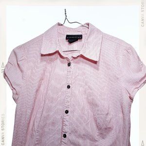 Pink Pinstriped Sweet Button Up Blouse